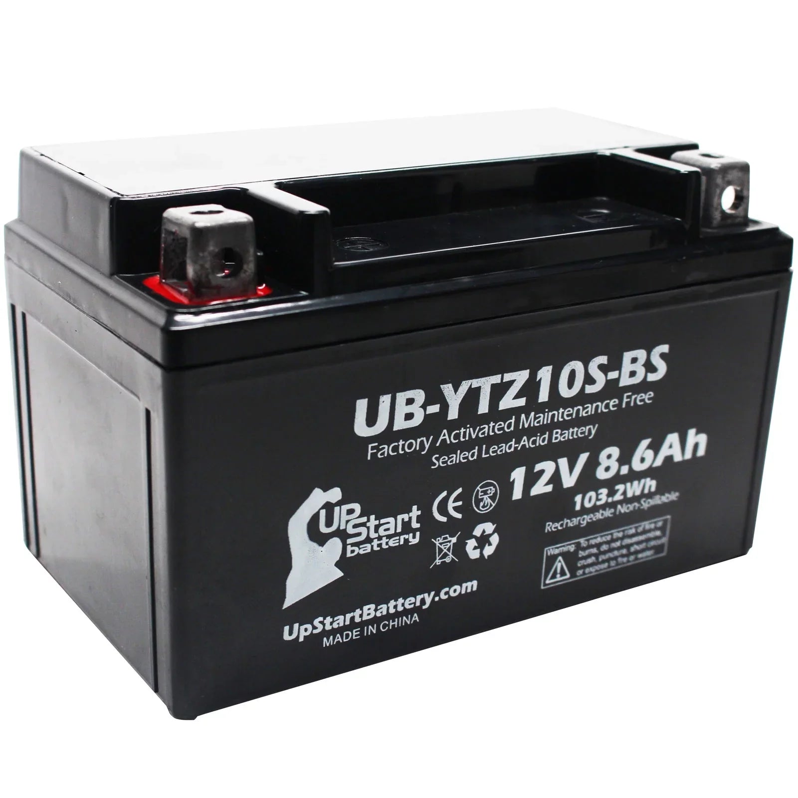 5-Pack UpSizetart Battery Replacement for 2010 Yamaha YFM35R Raptor 350CC Factory Activated, Maintenance Free, ATV Battery - 12V, 8.6Ah, UB-YTZ10Size-BSize