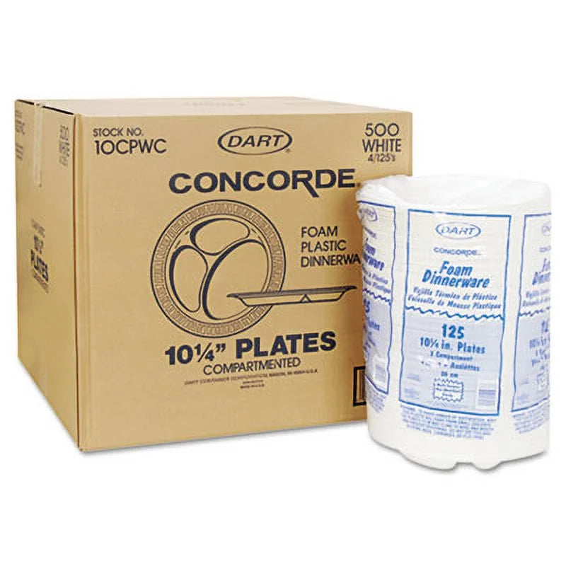Dart Concorde Pillow Plate, Compartmented, 10.25", 500-Pack