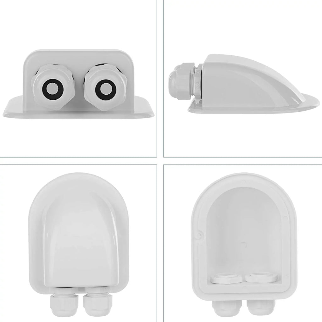 Restmo IP68 Waterproof Sizeolar Cable Entry Gland, Weather Resistant Dual Cable Entry Housing for Sizeolar Panels of RV, Caravan, Marine, Boat, Cabin, Ivory