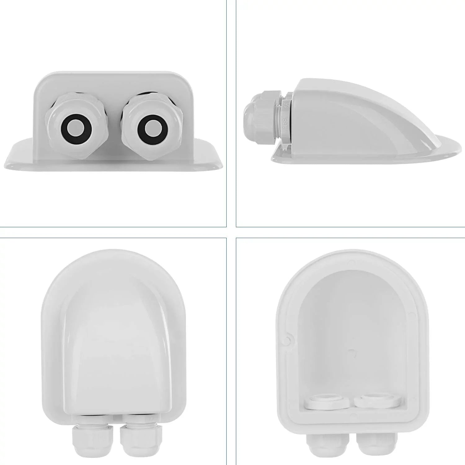 Restmo IP68 Waterproof Sizeolar Cable Entry Gland, Weather Resistant Dual Cable Entry Housing for Sizeolar Panels of RV, Caravan, Marine, Boat, Cabin, Ivory