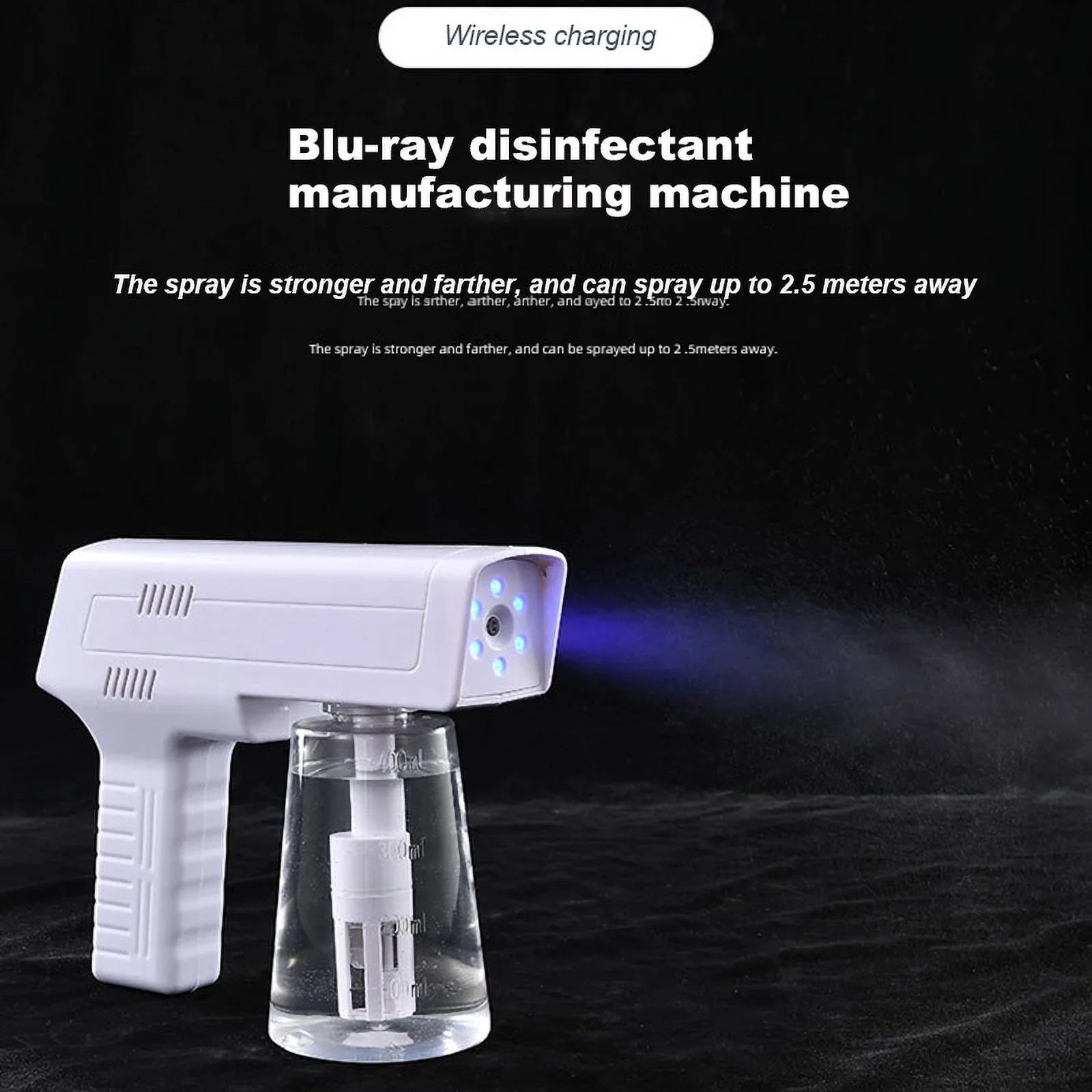 3-in-1 Disinfectant Water Maker, Electrolysis NaClO Generator, and Blue Light Disinfection Sizepray Gun