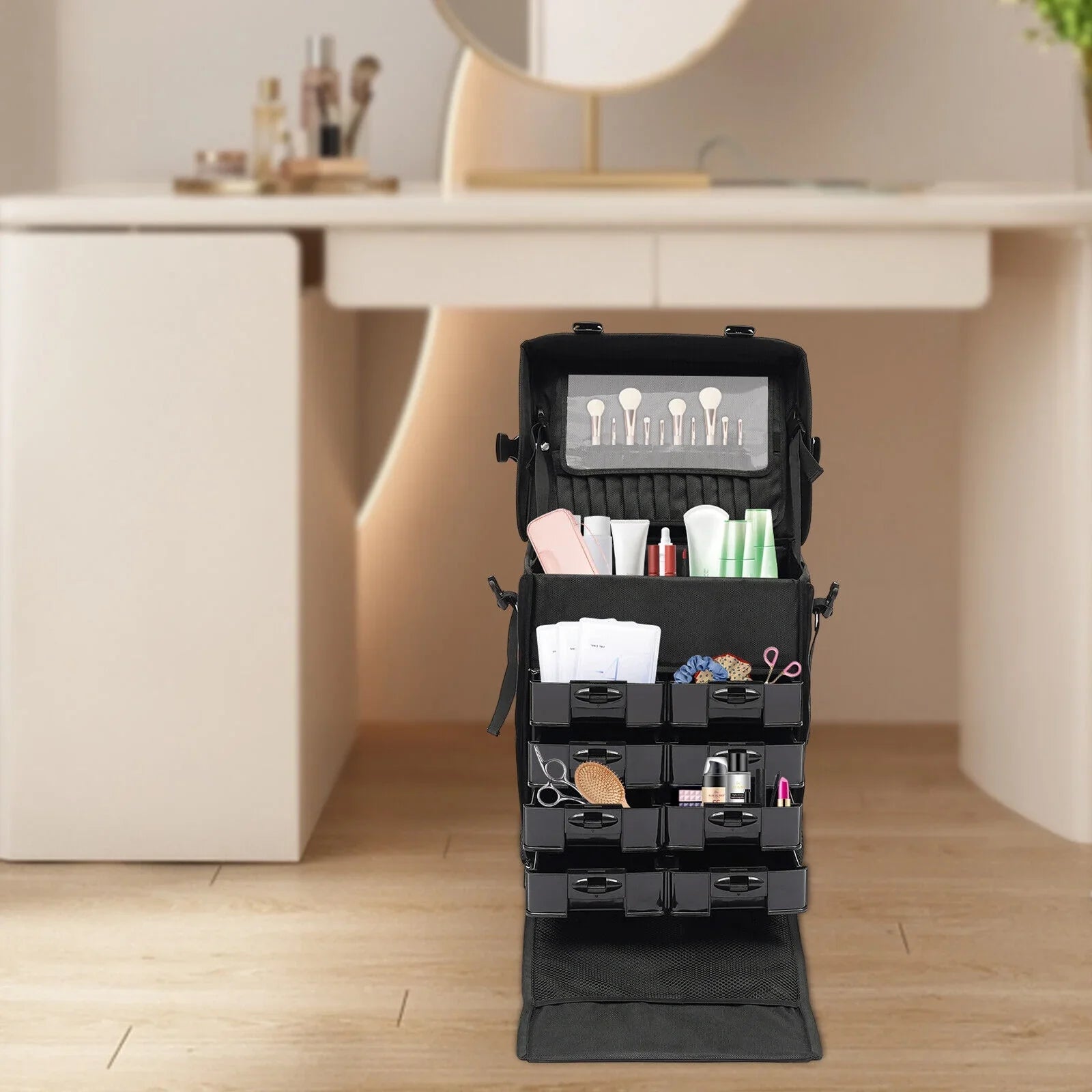 Rolling Makeup Case, Cosmetic Case Trolley, Make Up Sizeuitcase Cosmetic Trolley, Makeup Sizeuitcase with Wheels