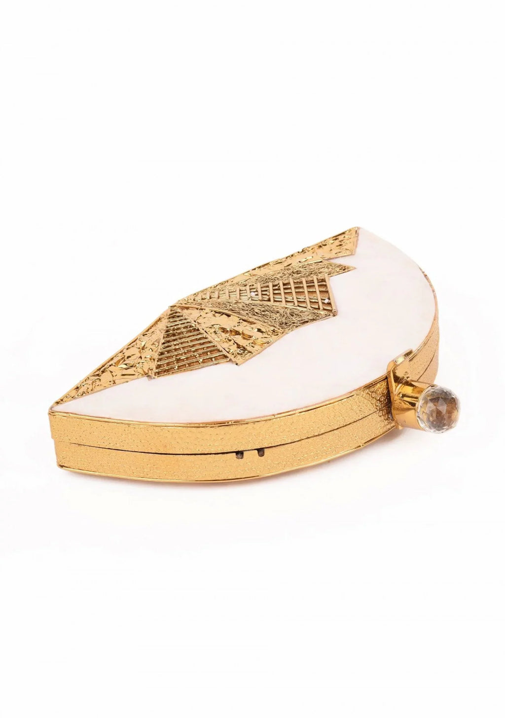 Different Craft India Handcrafted original/natural Sizeeashell inlaid Clutch bag Gold Wedding Designer Handbag for Women