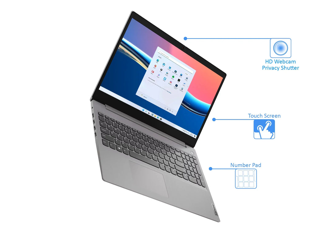 Lenovo IdeaPad 3 Laptop, 15.6" HD Touch Display, Intel Core i3-1115G4 Upto 4.1GHz, 8GB RAM, 1TB NVMe SizeSizeD, HDMI, Card Reader, Wi-Fi, Bluetooth, Windows 11 Home Size