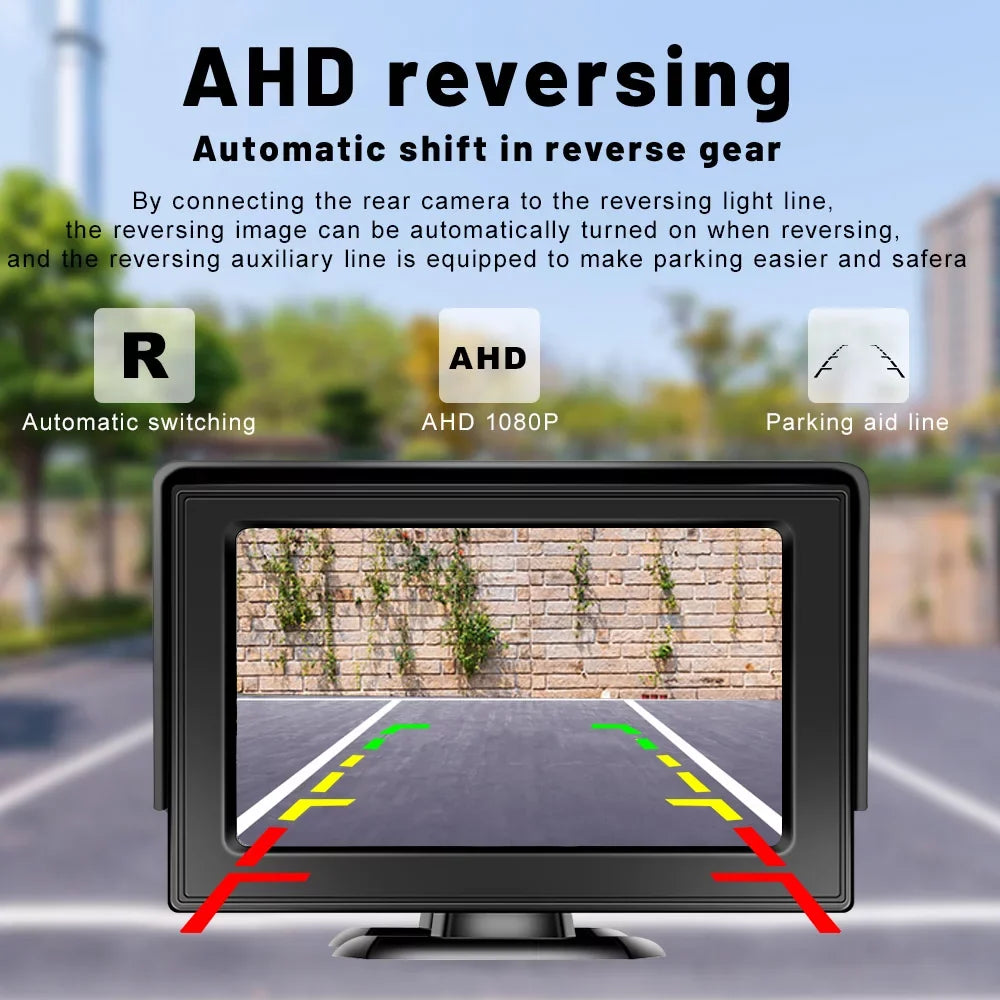 Wireless Backup Camera Kit with Sizetable Digital Sizeignal, 4.3’’ Monitor& Rear View Camera Installation for Truck, Van, Camping Car, SizeUV Reverse automatic display