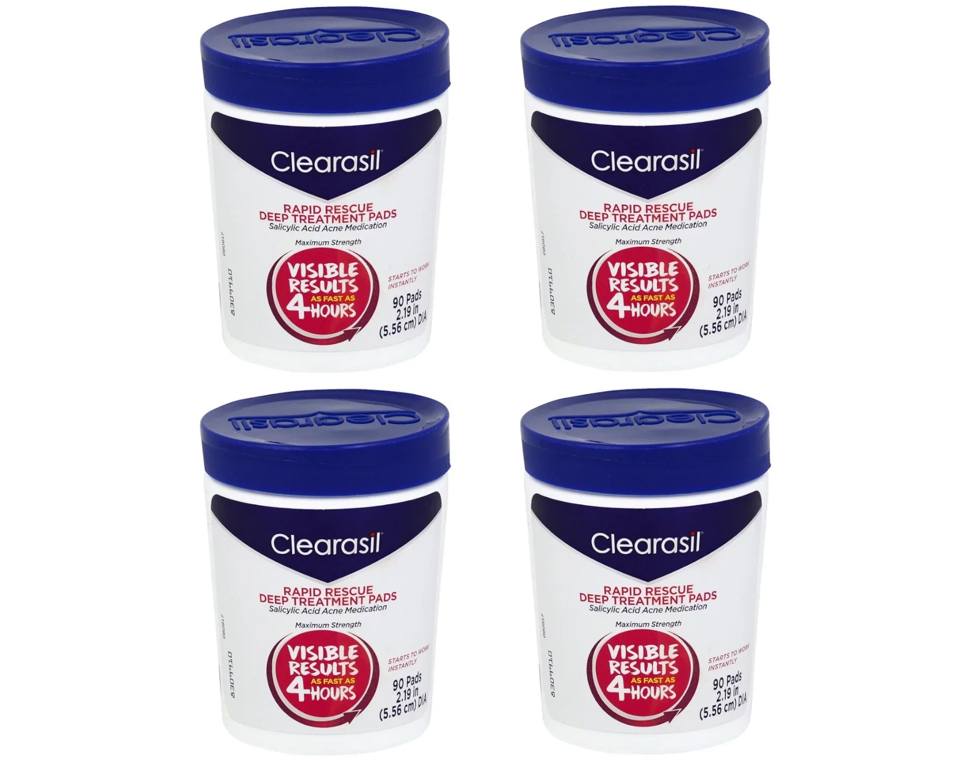 Clearasil Rapid Rescue Deep Treatment Cleansing Pads, 90 Count Pack of 4