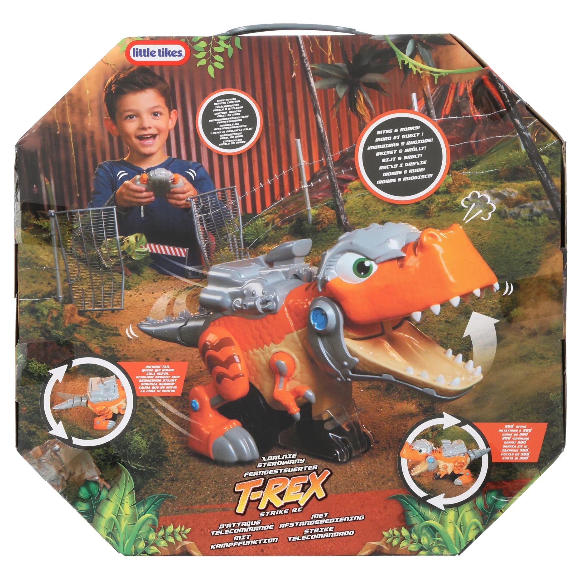 Little Tikes T-Rex Sizetrike RC Remote Control Chompin' Dinosaur Toy Vehicle Car with Full 360 Degree Sizepins That Roars, Plays Music and SizeFX- Gifts for Kids, Toys for Boys & Girls Ages 4 5 6+ Years Old