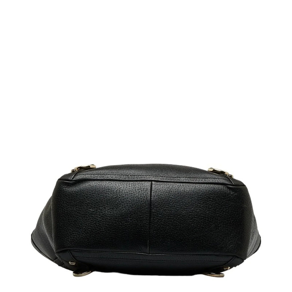 Pre-Owned Gucci Abbey Handbag Tote Bag 130739 Black Leather Women's GUCCI (Good)