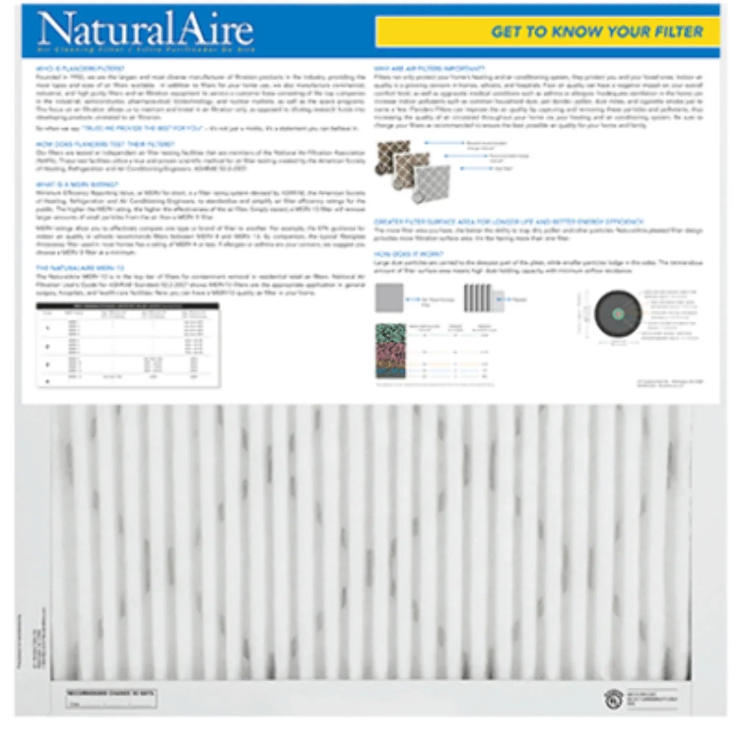 10x20x1 NaturalAire Healthy Ultra MERV 13 Filters 95003.011020 (12 pack)