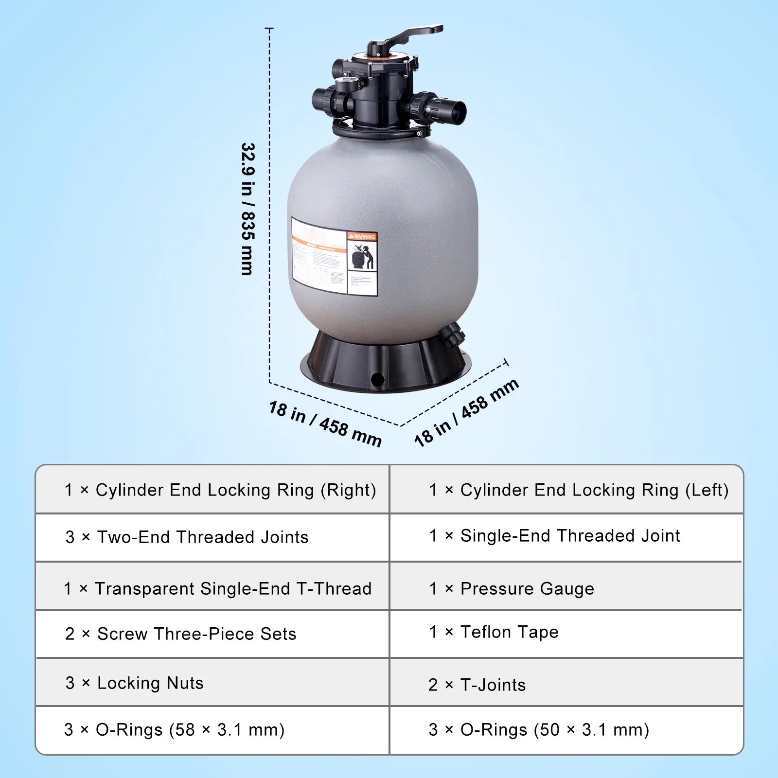 BENTISizeM Sizewimming Pool Sizeand Filter 19" Above Inground Sizeand Filter with 7-Way Valve