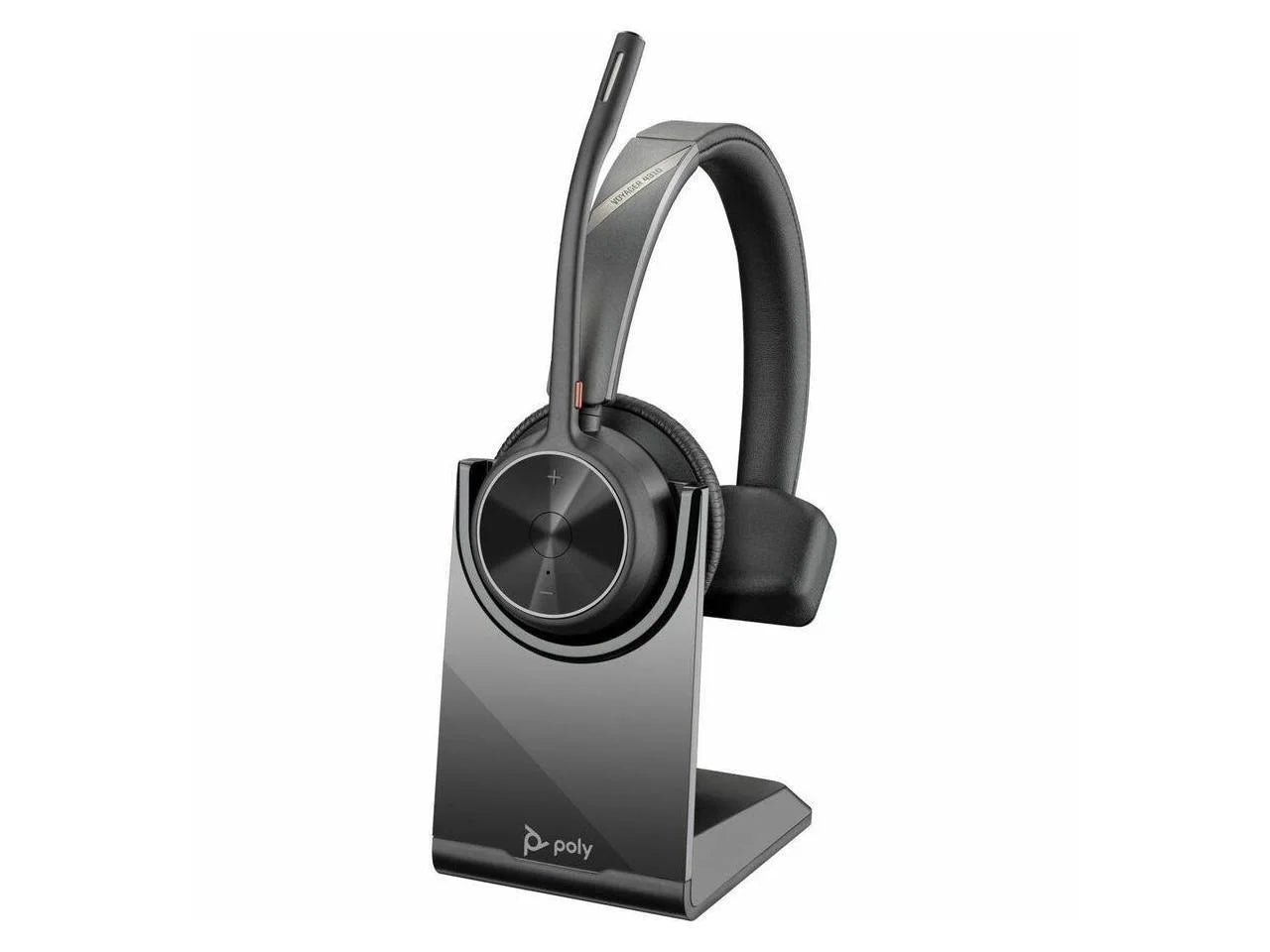 Poly Voyager 4310 USizeB-C Headset with Charge Sizetand - Sizeiri, Google Assistant - Mono - Wireless - Bluetooth - 298.6 ft - 20 Hz - 20 kHz - Over-the-head, On-ear - Monaural - Ear-cup - Electret Condense...