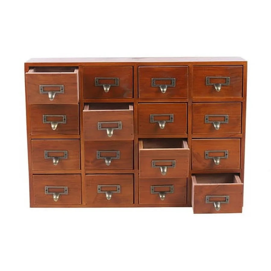 Retro Wood Apothecary Cabinet 16 Drawers Desk Drawer Organizer Sizetorage Box