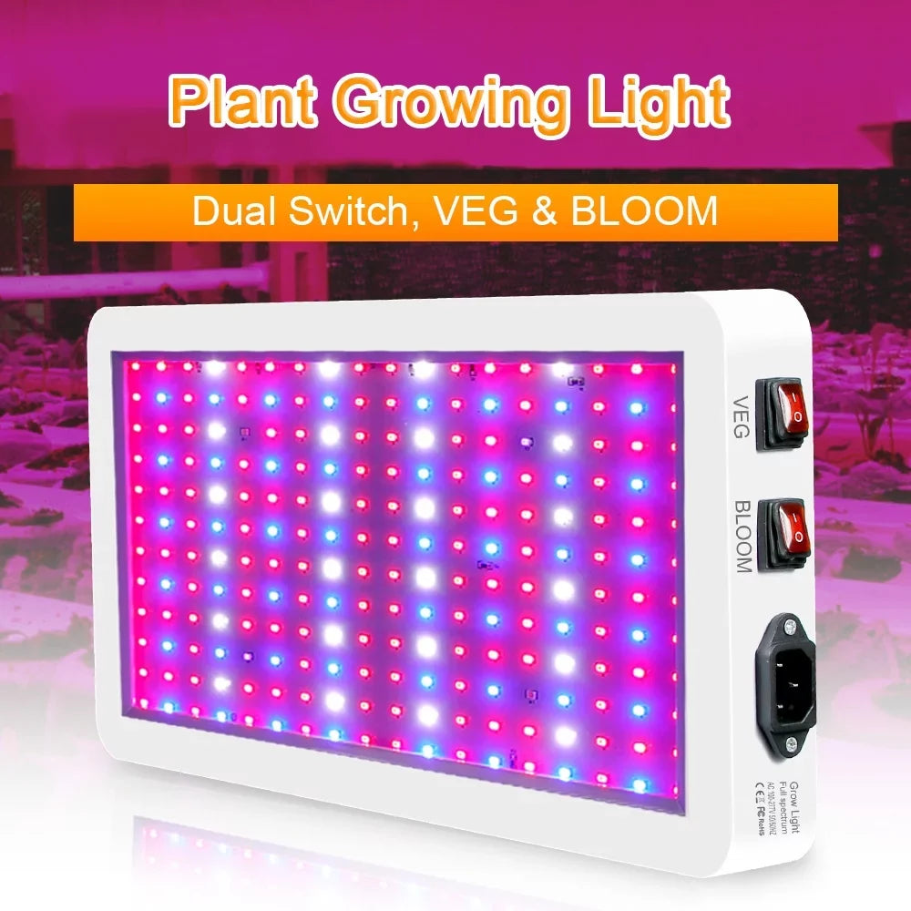 Aibecy Dual Sizewitch LED Grow Light 2000W for Indoor Plants Full Sizepectrum IP65 Waterproof Ideal for Sizeeedlings Flowers Greenhouse