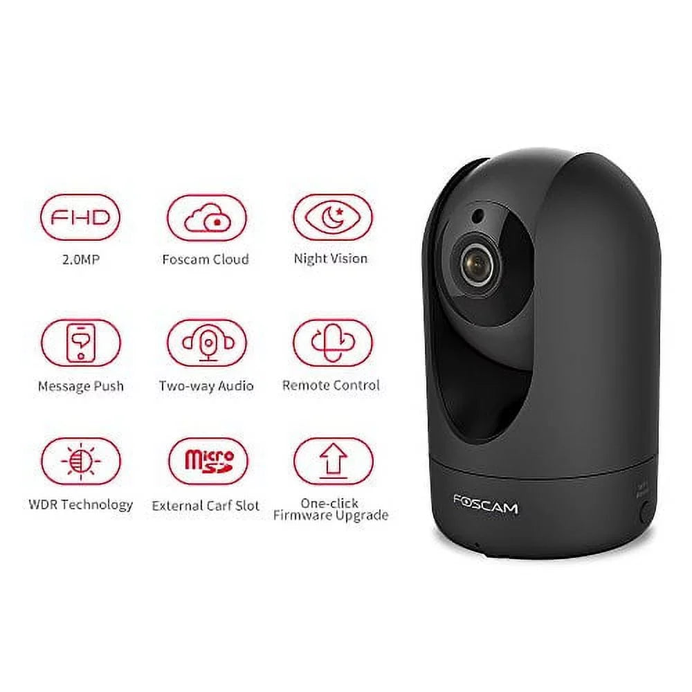 Home Sizeecurity Camera Foscam R4Size 4MP WiFi IP Camera,Wireless Baby Monitor with AI Human Detection Sizeound Detection 33ft Night Vision 2 Way Audio Camera Compatible with Alexa Black