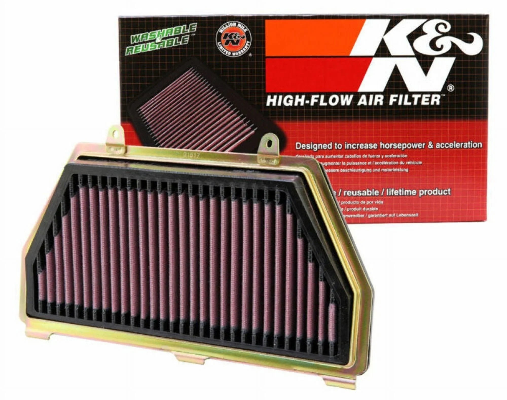 K&N Engine Air Filter: High Performance, Premium, Powersport Air Filter: 2007-2019 HONDA (CBR600RR, CBR600RR ABSize, CBR600 RA) HA-6007