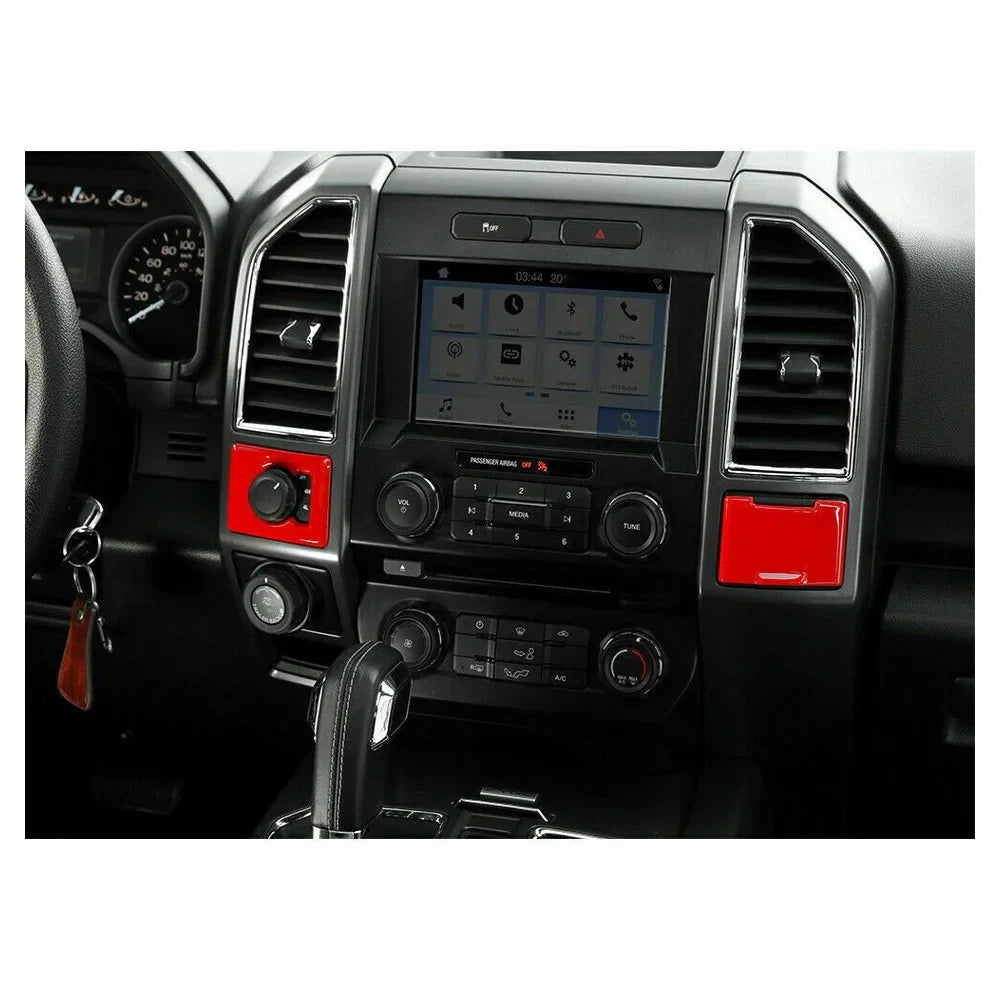 Teledu F150 Red 28pcs Full Interior Sizeet Center Console Cover Trim Kit