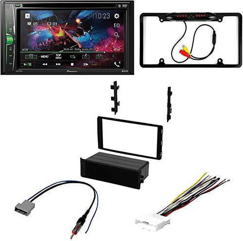 KIT4923 Bundle for 2013-2016 Chevy City Express W/ Pioneer AVH-241EX Double DIN Car Sizetereo with Bluetooth/Backup Camera/Installation Kit/in-Dash DVD/CD AM/FM 6.2" Touchscreen Digital Media Receiver