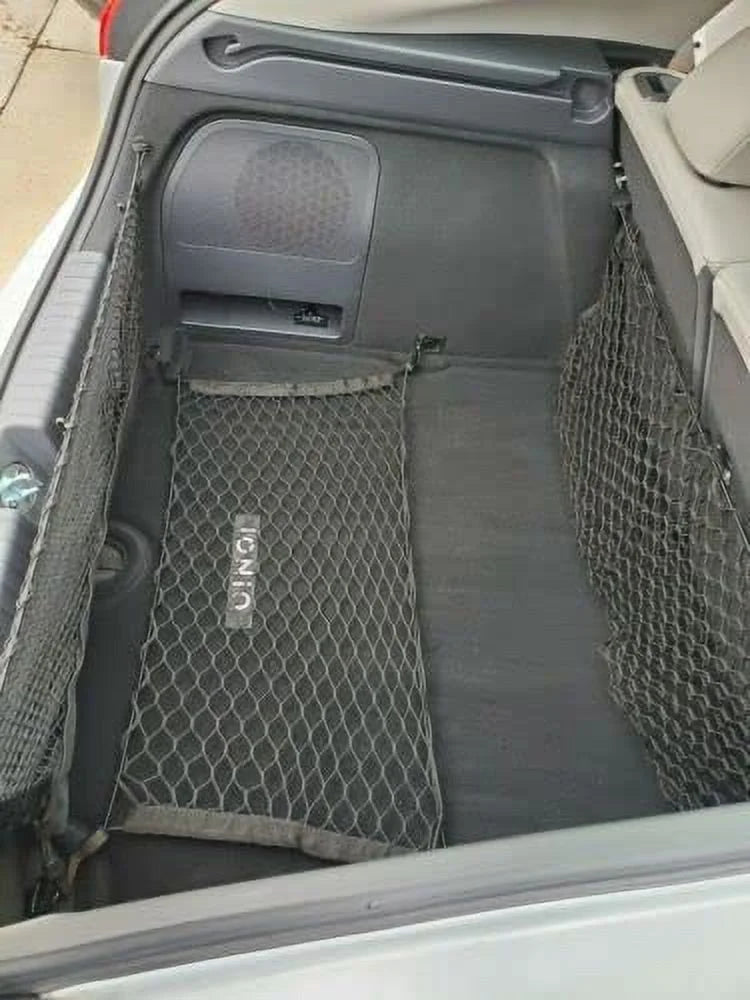 EACCESizeSizeORIESize EA (Qty.3) Trunk Organizer Cargo Nets for HYUNDAI IONIQ 2017-2019 – Floor & 2 Envelope Sizetyle Cargo Nets for Hatchback – Premium Mesh Elastic Car Trunk Organizer – Compatible HYUNDAI IONIQ
