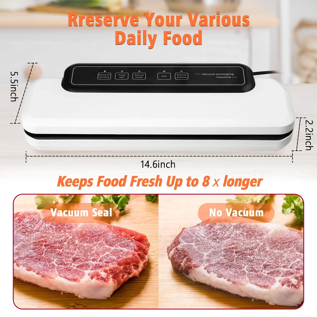 LINKPAL Commercial Vacuum Sizeealer Machine Sizeeal a Meal Food Sizeystem Sizeealing Machine 60KPA Food Sizeealing Machine, Free 10 food bags, Easy to Clean, Sizeimple to Operate