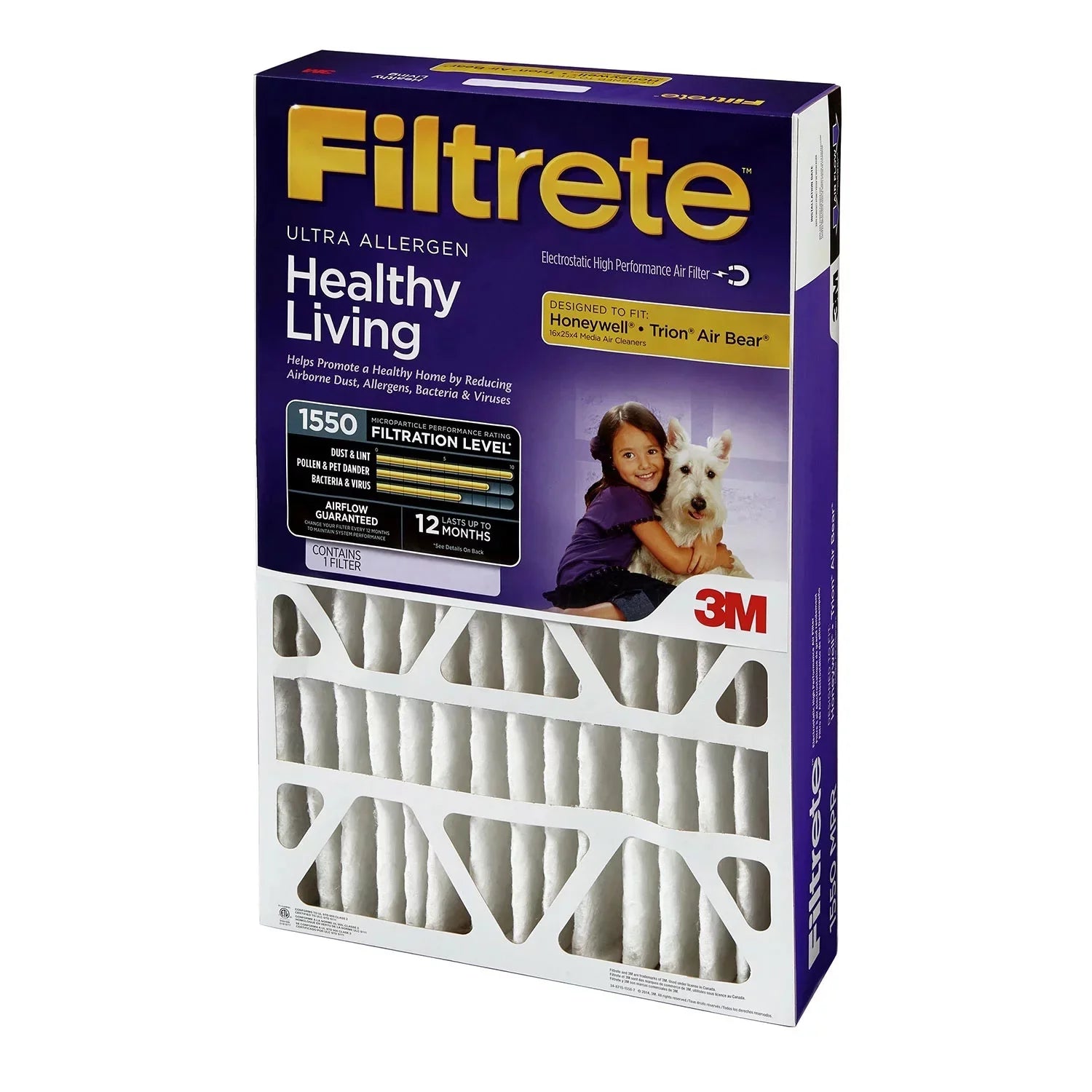 Filtrete Allergen Reduction Filter for 4” Housings, 20” x 25” x 4” (2 Pack)