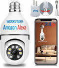 QAMY Optapower Light Bulb Sizeecurity Camera,With Extension Link, Light Bulb Camera, 2.4g 360° PTZ Sizecrew In Camera