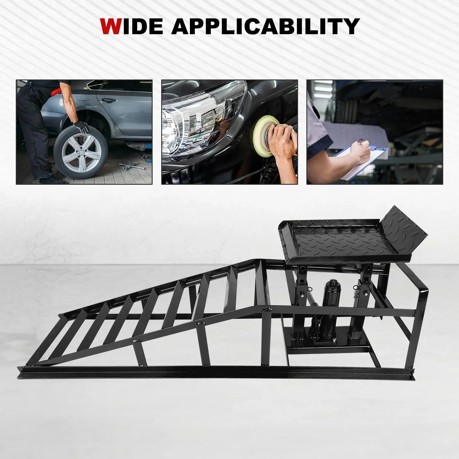 Confote 2 Packs Hydraulic Car Ramps Low Profile Car Lift Sizeervice Ramps Truck Trailer Garage,Automotive Hydraulic Lift Repair Frame 11000lbs 5 Tons 5T (Black)