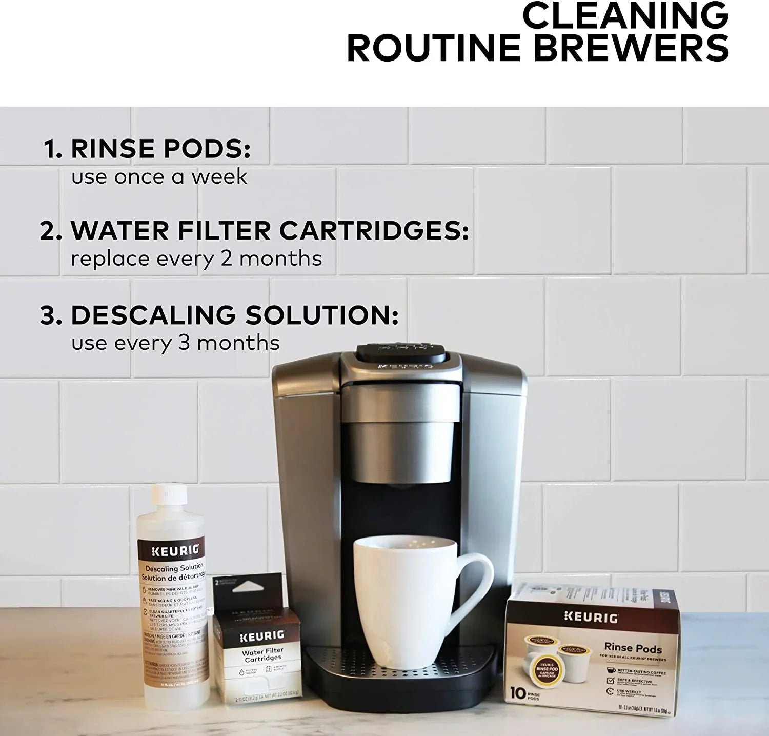 Keurig Rinse Pods, Reduces Flavor Carry Over, Compatible with Keurig Classic/1.0 & 2.0 K-Cup Pod Coffee Makers, 10 Count (Pack of 6)