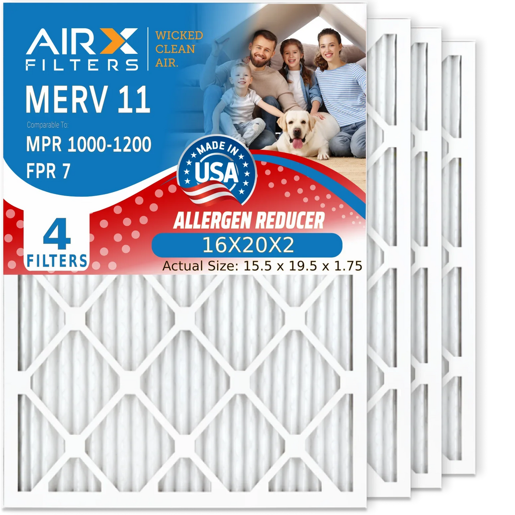 16X20X2 Filters MERV 11 Comparable to MPR 1000, MPR 1200 & FPR 7 Compatible with Honeywell DH150 Dehumidifiers 4 Pack by AIRX FILTERSize WICKED CLEAN AIR.
