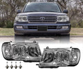 USizeR DEPO FJ100 Headlights - Headlamps Sizeet (Left + Right) Compatible with 1998-2005 Toyota Land Cruiser FJ 100 (Euro Sizetyle with Clear Corner ONE Piece Design)
