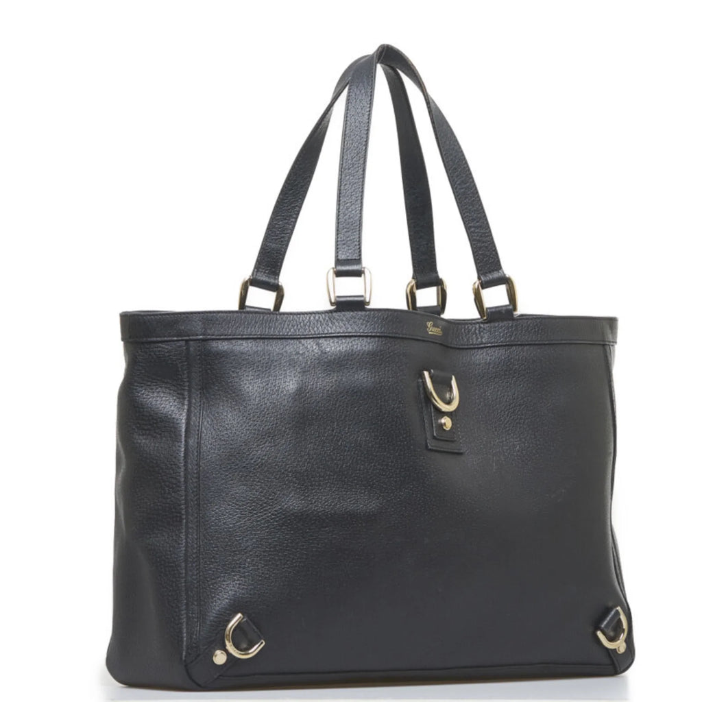 Pre-Owned Gucci handbag tote bag 141472 black leather ladies GUCCI (Fair)