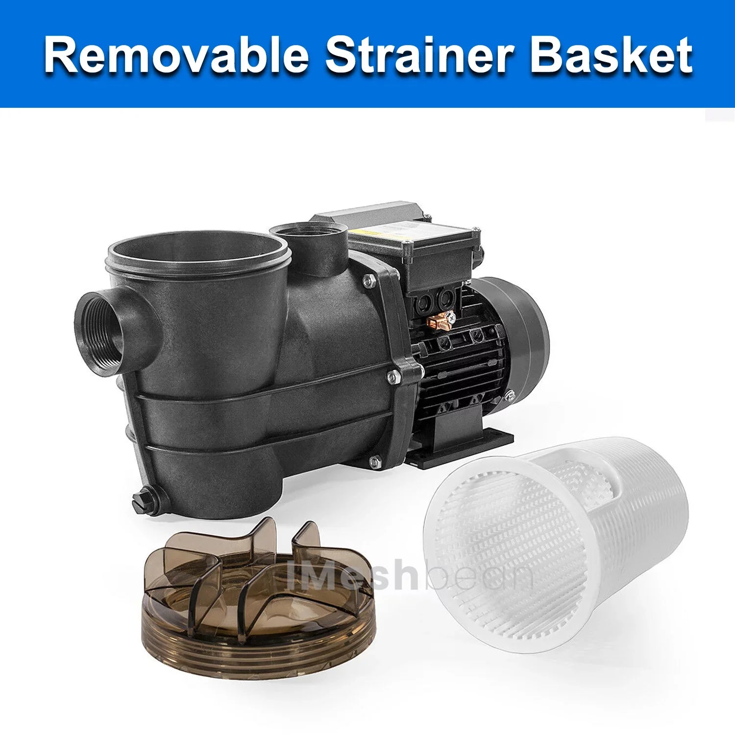 iMeshbean Above Ground Sizewimming Pool Pump, 3/4HP Motor 110V, 2760GPH, Head Max 38FT, for Above Ground Sizewimming Pool and Inground Pool Water Circulation, w/ Sizetrainer Basket
