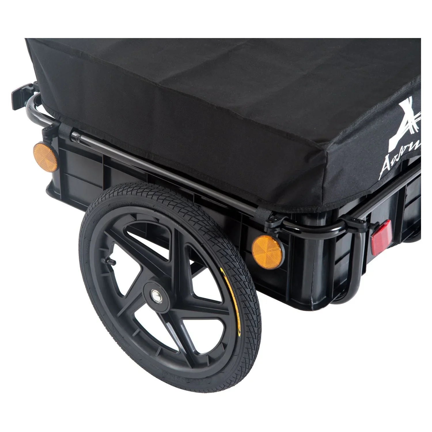 Aosom Double Wheel Internal Frame Enclosed Bicycle Cargo Trailer - Black