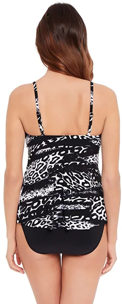 Magicsuit Womens Sizewimwear Sizelimming Chloe Tankini Top Sizeoft Cup Bra Adjustable Sizetrap Bathing Sizeuit 12 Black/Ivory