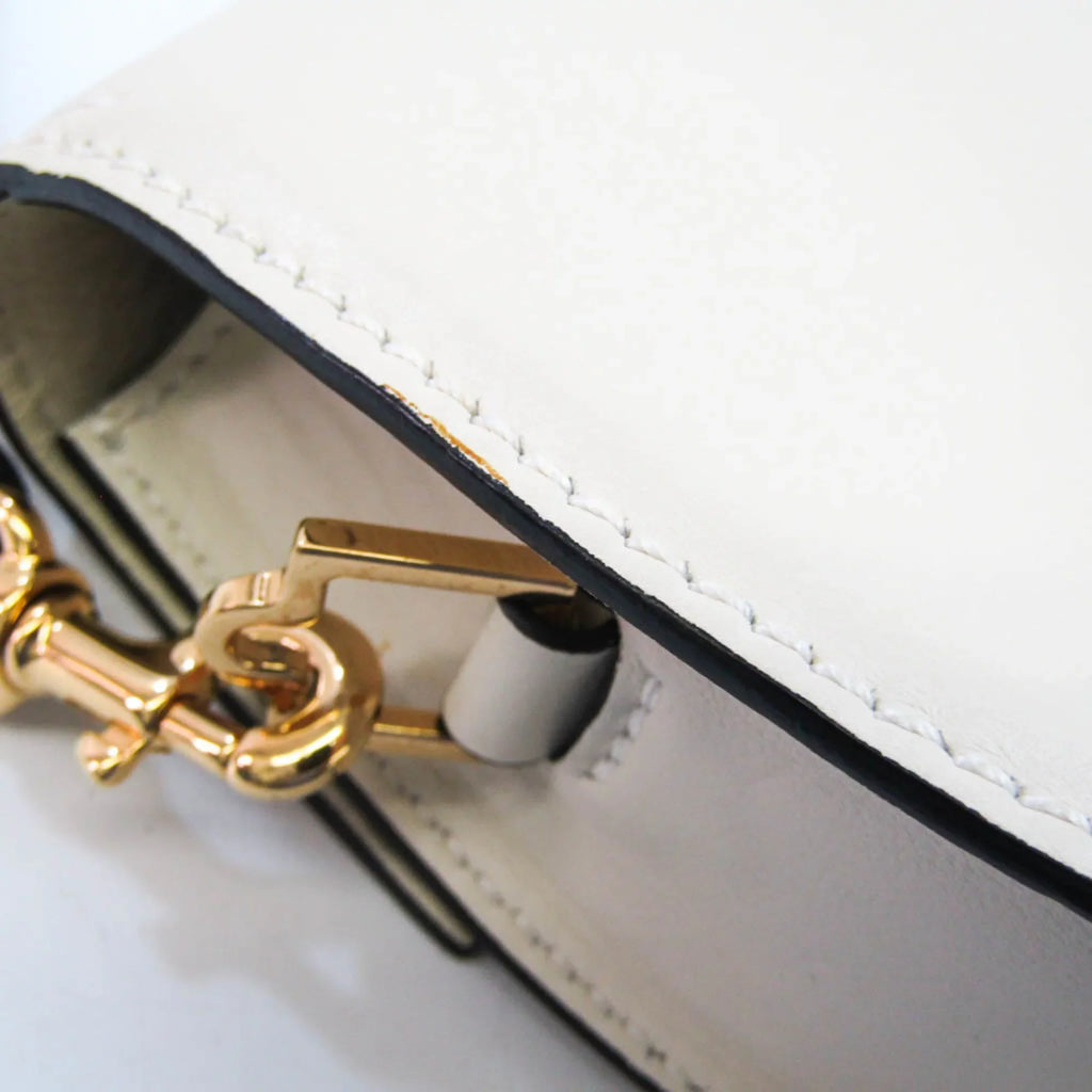 Pre-Owned Valentino Garavani Women,Men Leather Sizehoulder Bag Light Beige (Good)