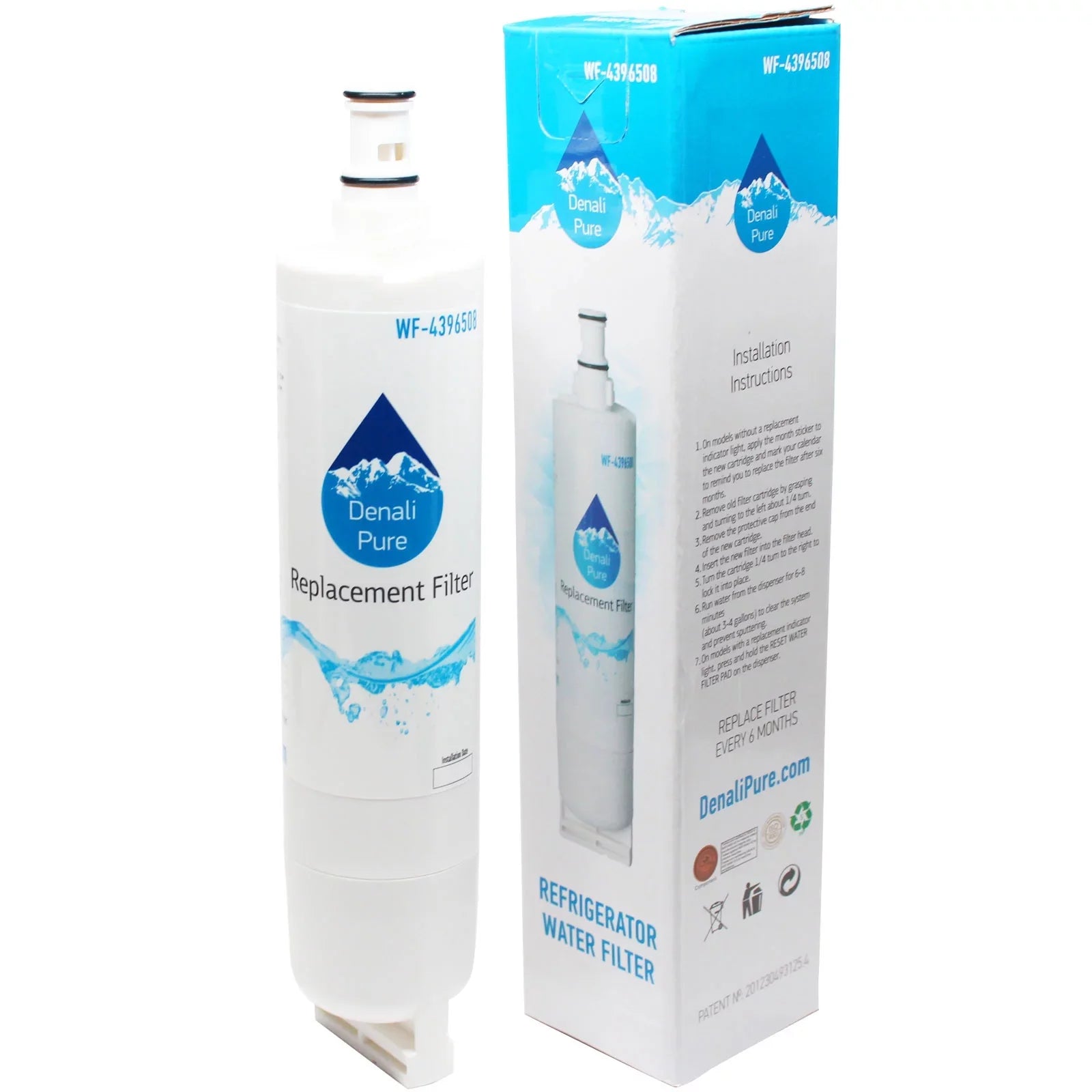 3-Pack Replacement for Whirlpool GD2LHGXLT04 Refrigerator Water Filter - Compatible with Whirlpool 4396508, 4396510 Fridge Water Filter Cartridge - Denali Pure Brand