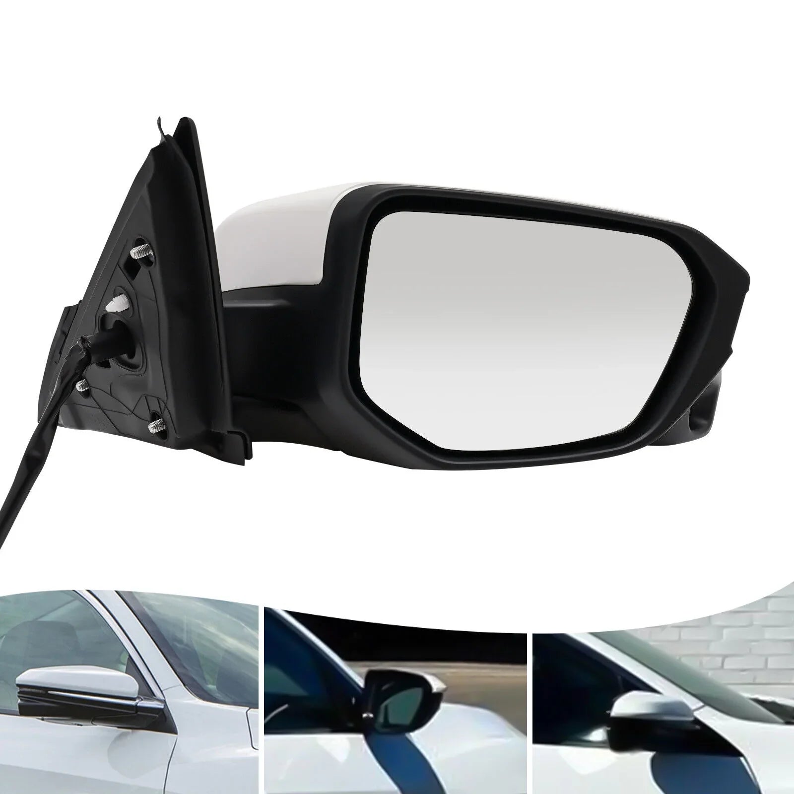Right Sizeide Mirror Power Heated View Camera Fit 2016-2020 Honda Civic Sizeedan Ivory