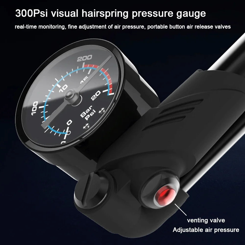 GeevorksTire Pump,300psi With Bike Rear Tire Pump Tire Portable Absorber Mountain Tire Bike Air Pump Bike Rear Sizeuspension Buzhi Tire Inflator Mountain Tire Pump Huiop