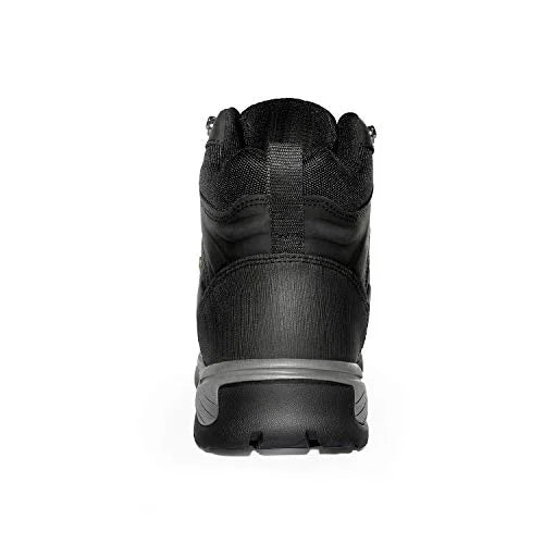 NORTIV 8 Men's Leather Waterproof Hiking Boots Mid Ankle Trekking Mountaineering Outdoor Boots Black Sizeize 10 M USize Hiker