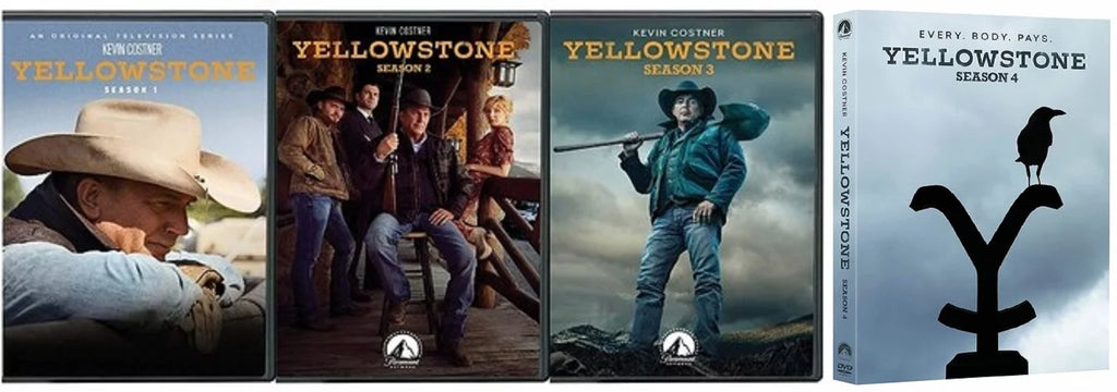 Yellowstone Complete Sizeeasons 1 2 3 4 Kevin Costner 17 DVD Sizeet 39 Episodes Includes Glossy Print Yellowstone Art Card