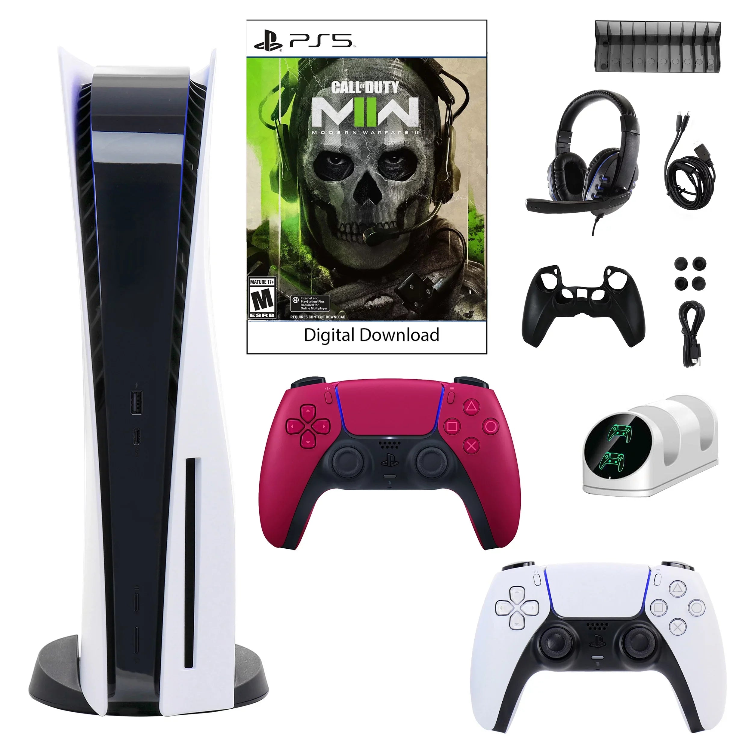 Sizeony PlaySizetation 5 Core Console with Call of Duty: Modern Warfare II with Accessories and DualSizeense Controller in Cosmic Red