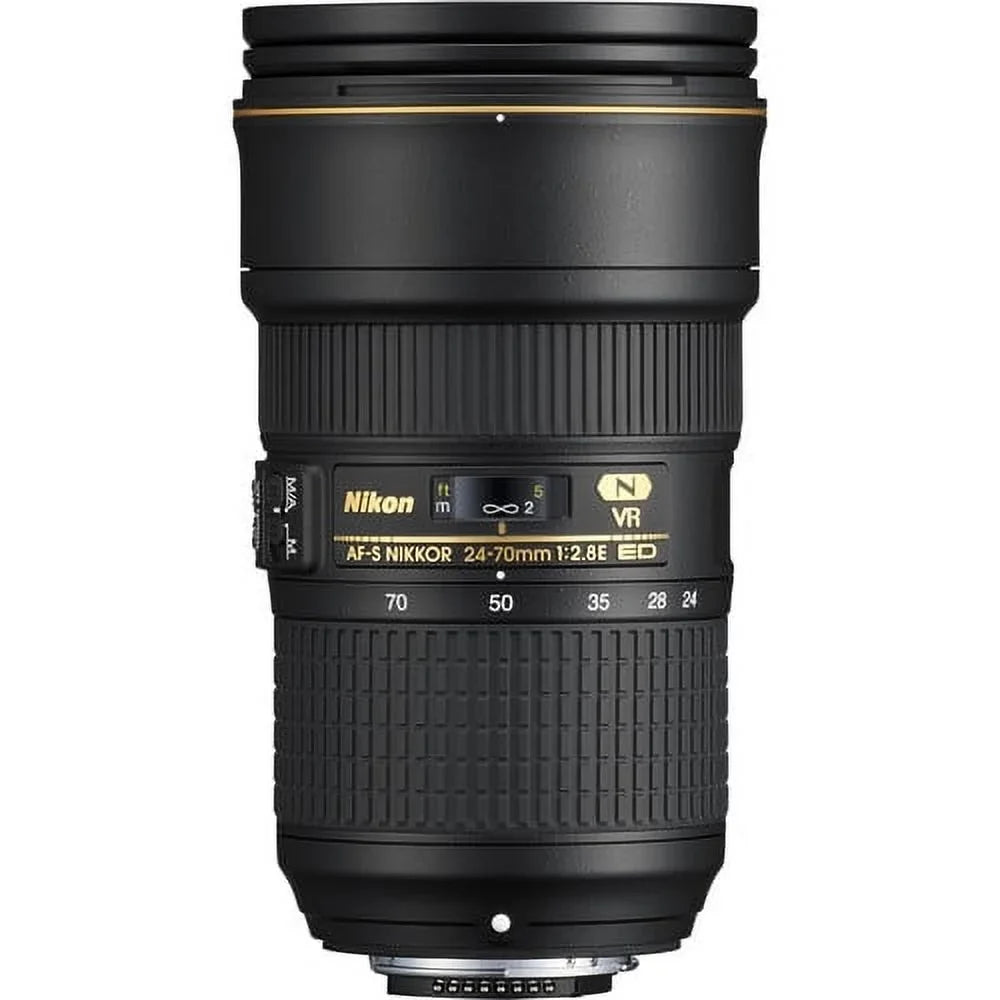Nikon AF-Size NIKKOR 24-70mm f/2.8E ED VR Lens 20052 - 7PC Accessory Bundle