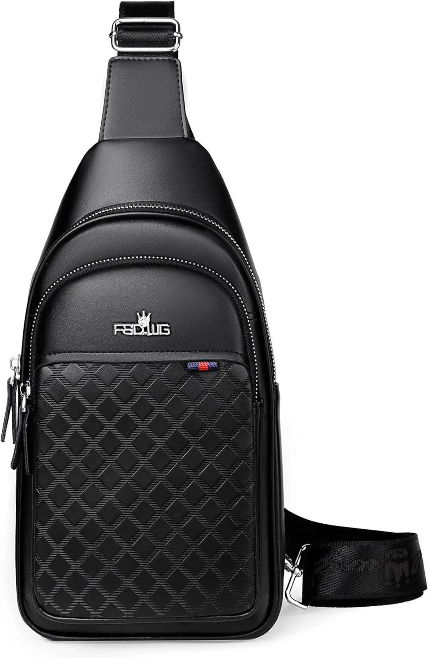 FR Fashion Co. 12 Men's Luxury Leather Crossbody Chest Bag