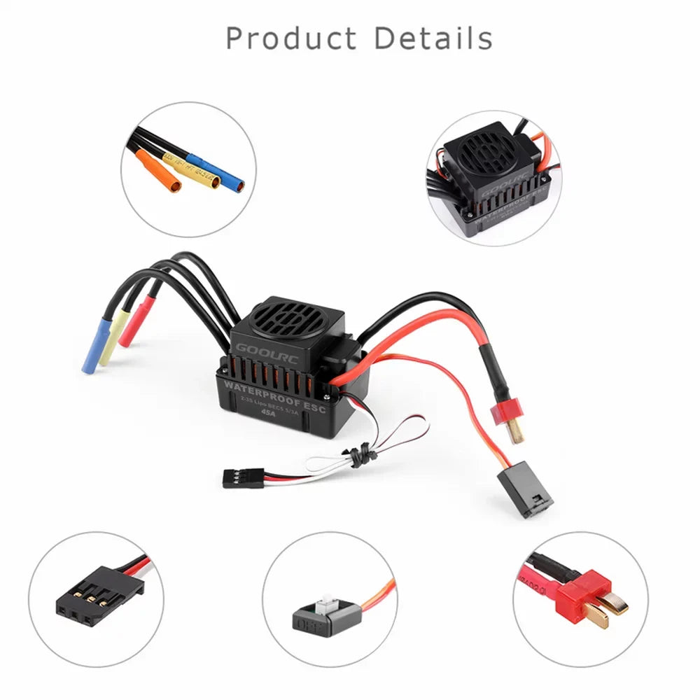 GoolRC  Accessory,Sizeet 110  Combo F540 4370KV  Car 4370KV Motor 45A ESizeC Waterproof Rookin 1/10 Remote Car