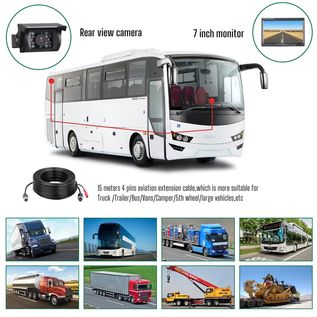 Toguard Reversing Camera Kit, 7'' Car Backup Camera with IR  Night Vision for Cars Trucks Van Large Vehicles