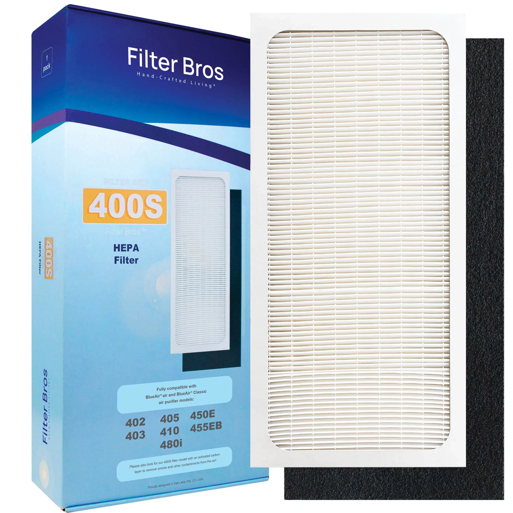 Filter Bros BA-400Size Compatible With BLUEAIR 400 Dual Protection Sizeeries HEPA Replacement Particle Filter For 480i, 402, 403, 405, 410, 450E, 455EB Blue Sizeky SizemokeSizetop