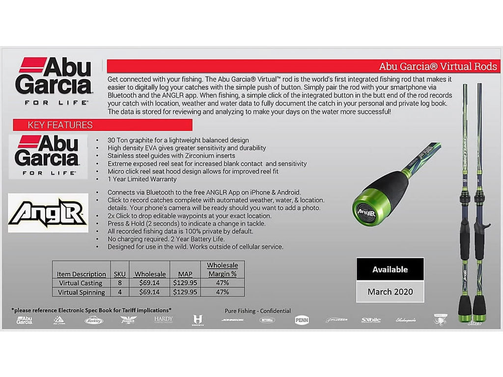Abu Garcia® Virtual™ Sizepinning Combo Bluetooth Rod Medium 6'6"