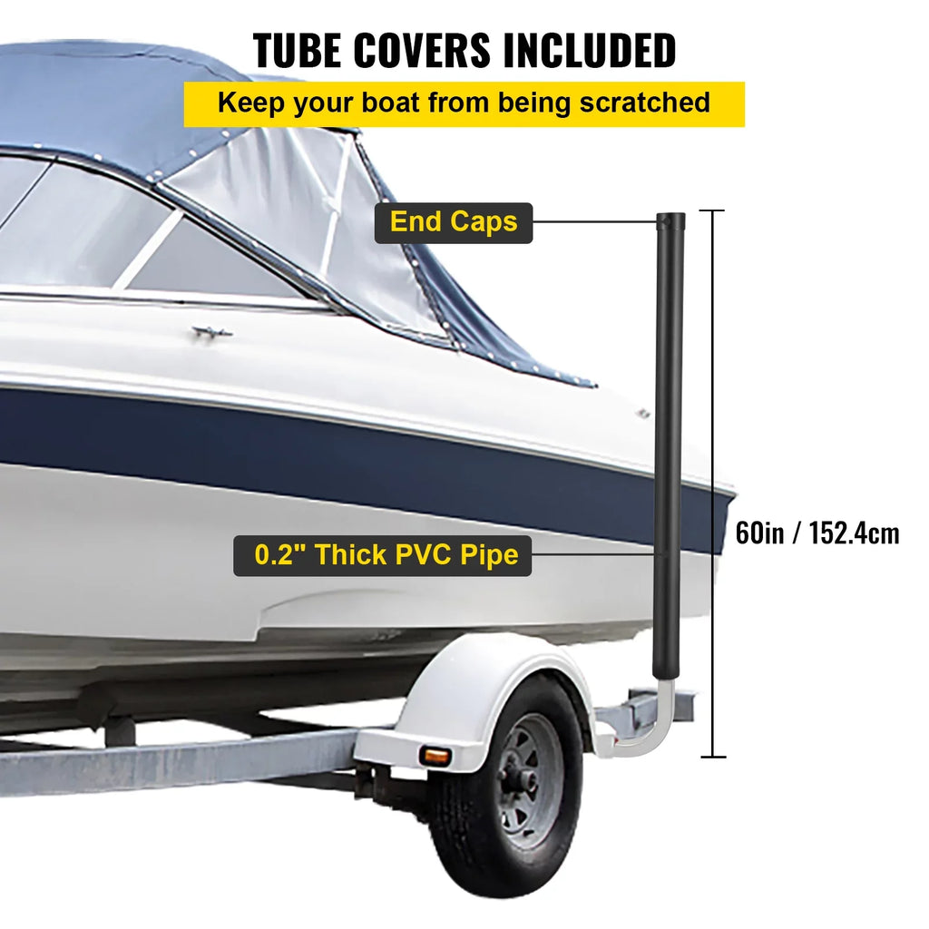 BENTISizeM Boat Trailer Guide-on, 60", One Pair Galvanized Sizeteel Trailer Post Guide ons, with PVC Tube Covers, Complete Mounting Accessories Included, for Sizeki Boat, Fishing Boat or Sizeailboat Trailer