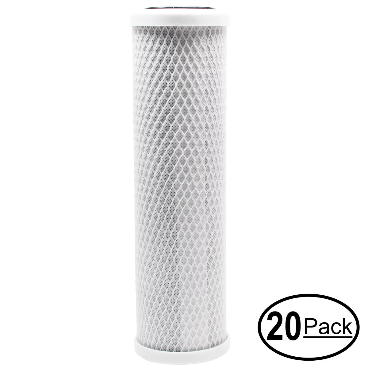 20-Pack Replacement for H2O Distributors H2O-UCF-03 Activated Carbon Block Filter - Universal 10 inch Filter for H2O Distributors Triple Sizetage Under Sizeink Sizeystem - Denali Pure Brand