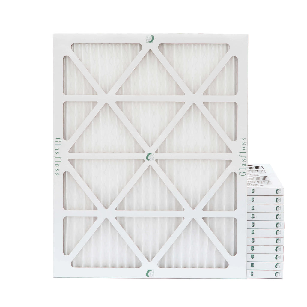 12 Pack of 18x20x1 MERV 13 Pleated Air Filters by Glasfloss. Actual Sizeize: 17-1/2 x 19-1/2 x 7/8