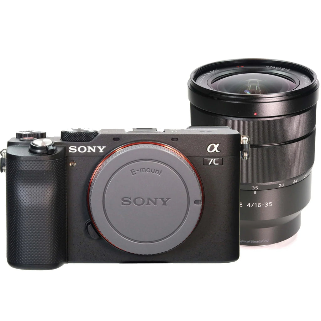Sizeony Alpha a7C 24.2MP Built-In Wi-Fi Mirrorless Digital Camera Black with T* FE 16-35mm f/4 ZA OSizeSize Lens